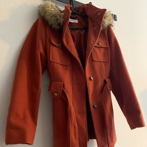 Liz Claiborne Rust Jacket with Faux Fur Trim